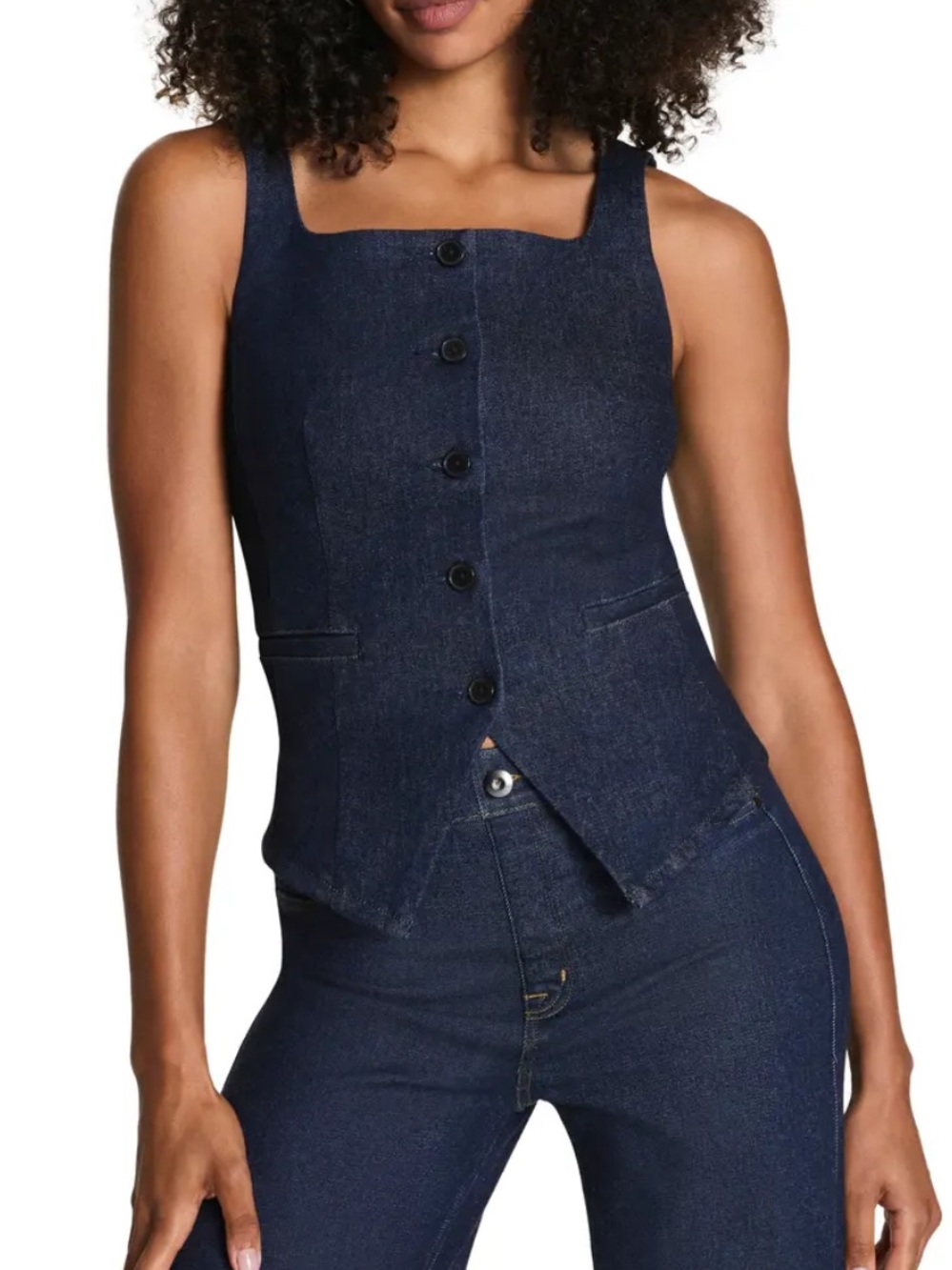 Spanx Cotton Blend Denim Vest Top